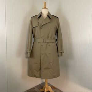 Vintage Oleg Cassini Men’s Classic Double Breasted Belted Trench Coat